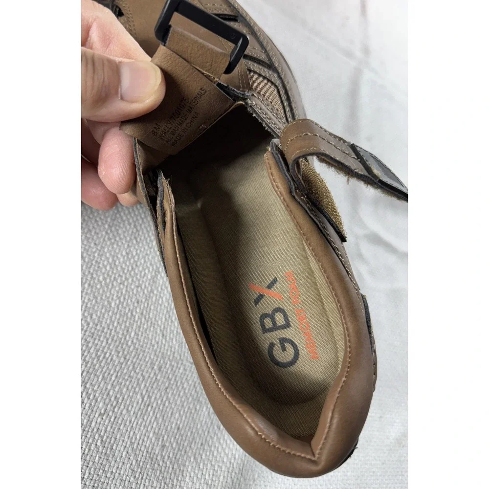 GBX Downtown Shoes Mens Size 8 Wally Fisherman Closed Toe Sandals Memory‎ Foam
